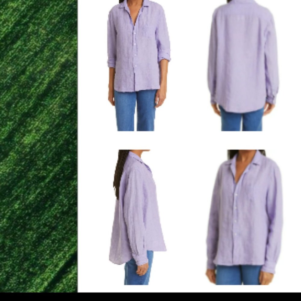 J.JILL Lavender Lilac Linen Button up L/Sleeve